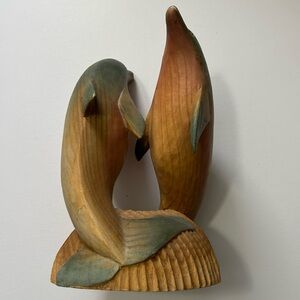 Wooden Dolphin Sculpture